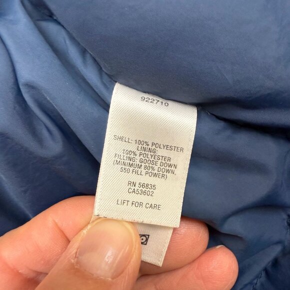 ✅ Mens XL Reg Cabela's Premier Northern Goose Down Puffer Vest Navy/Blue Snap - Picture 9 of 11